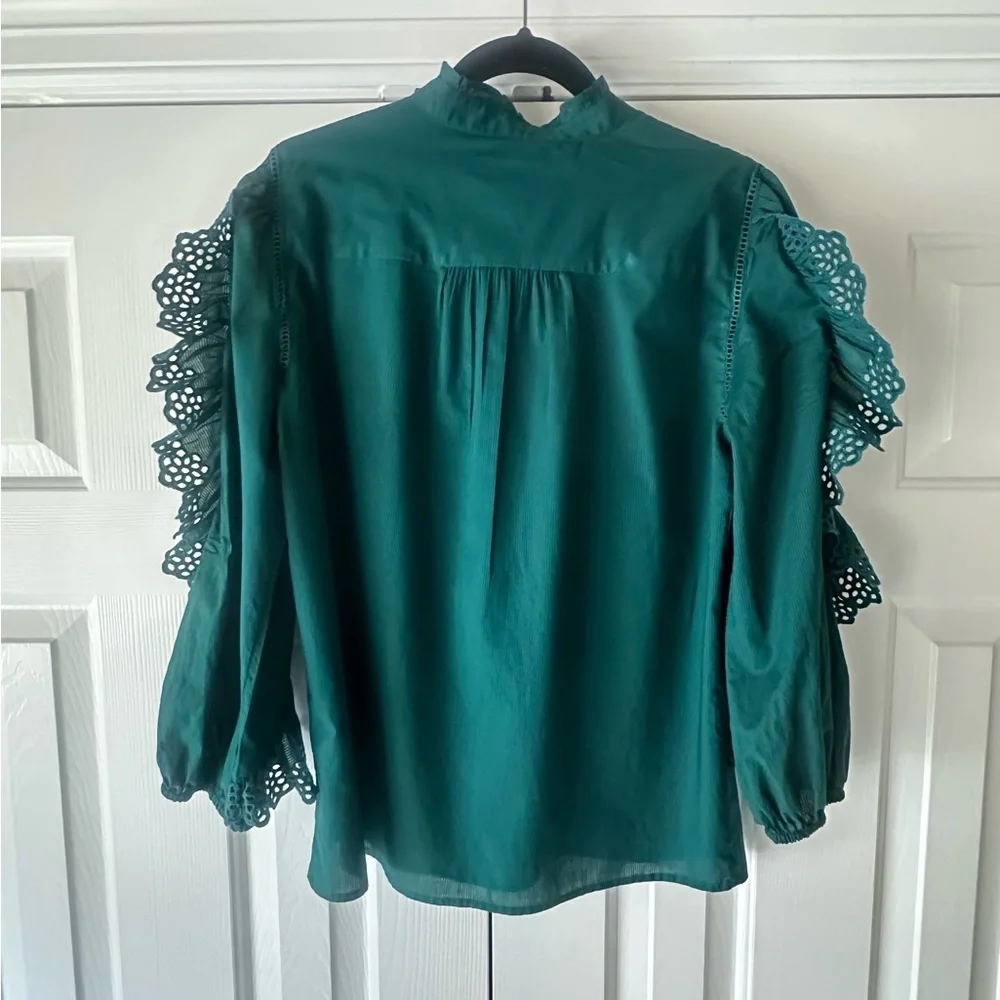 J. Crew, Ruffle 3/4 Length Sleeve, Blouse Size S Excellent Condition